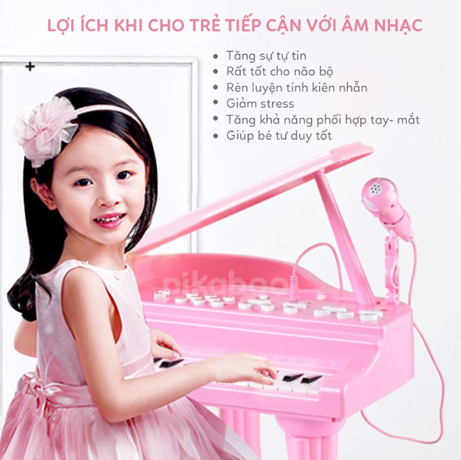 Đàn Piano Kèm Micro + Ghế Ngồi Cho Bé