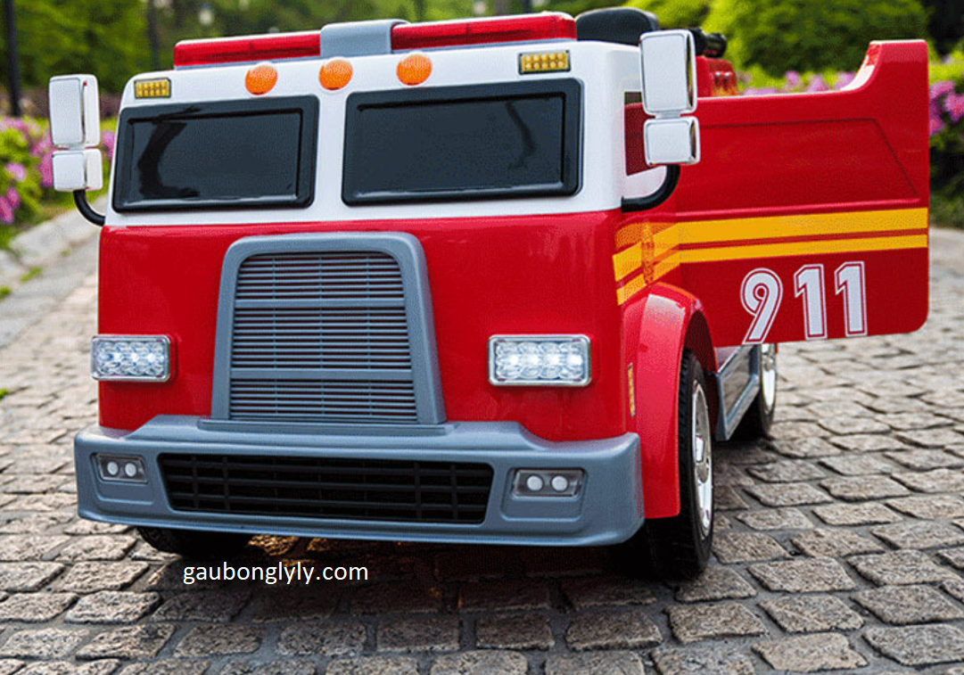 Xe Ô Tô Cứu Hỏa Điện Trẻ Em 911